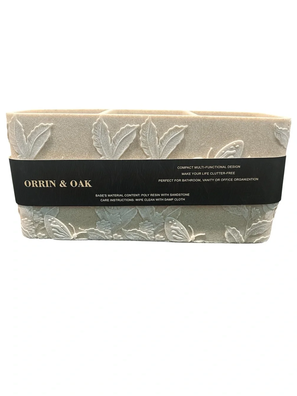 Cream Floral Makeup Organizer
